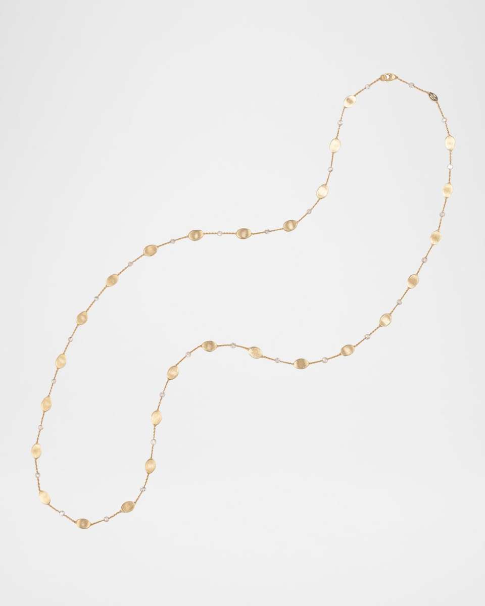 18K Yellow Gold Lunaria Necklace with Diamonds